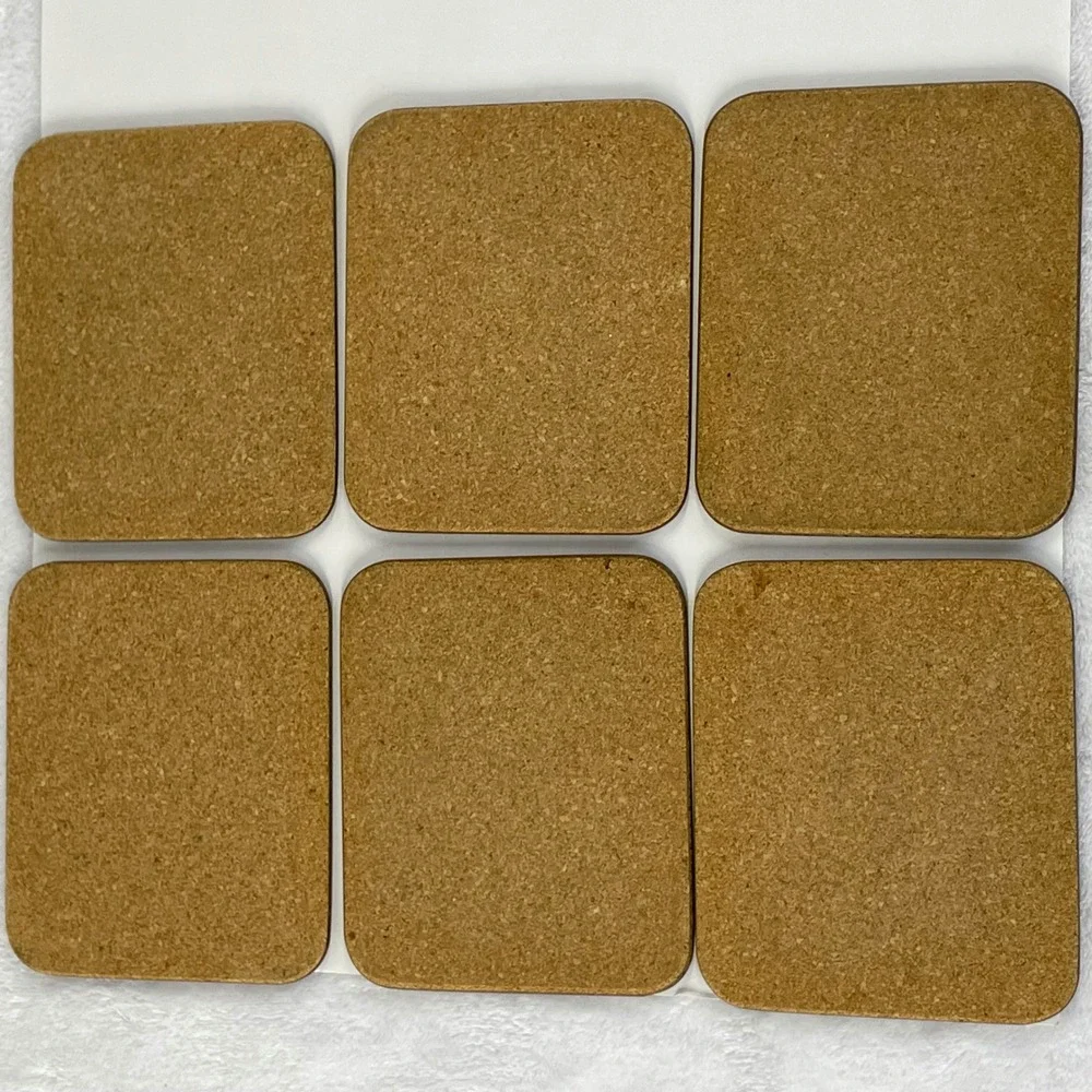 Vintage Cat Art Coasters Set of 6 Cork Backed Square Tuxedo Ginger White Cats
